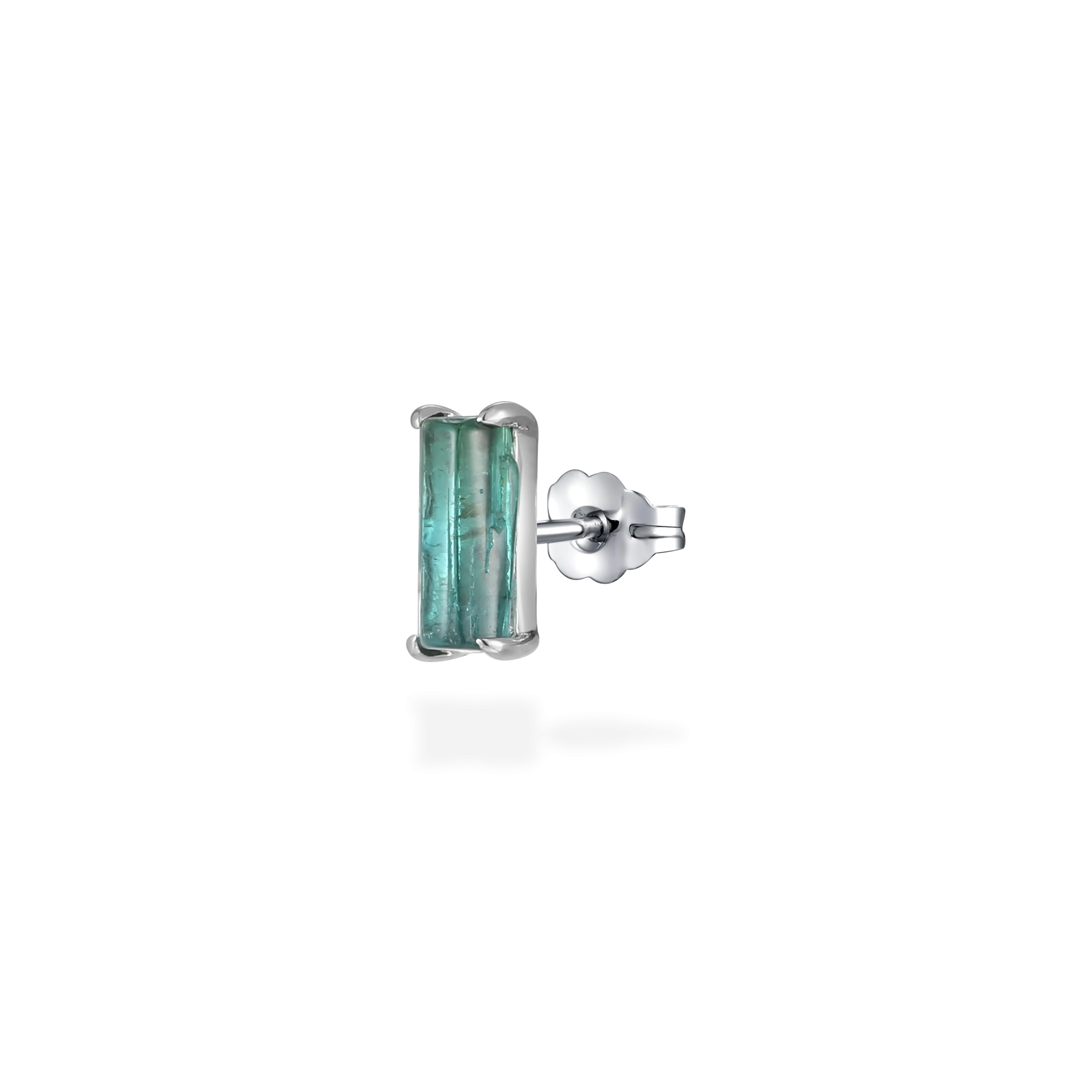 Coral mint tourmaline stud